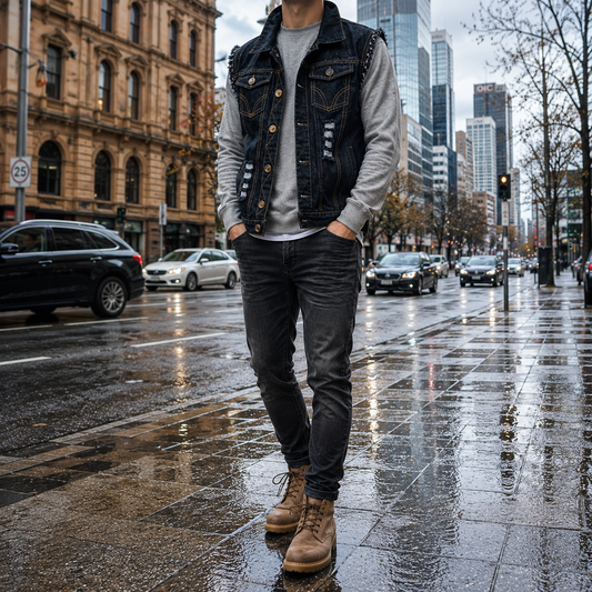 Denim Vest | Sleeveless Trucker Gilet