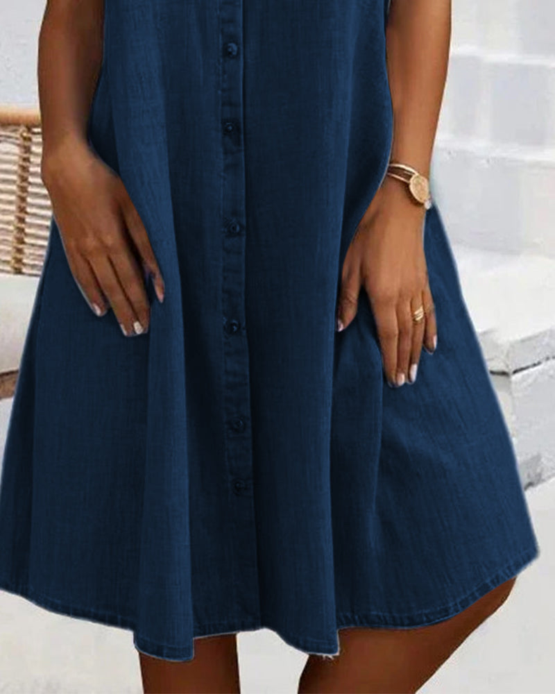Denim-Look Dress | Lightweight Casual Shirt Dress