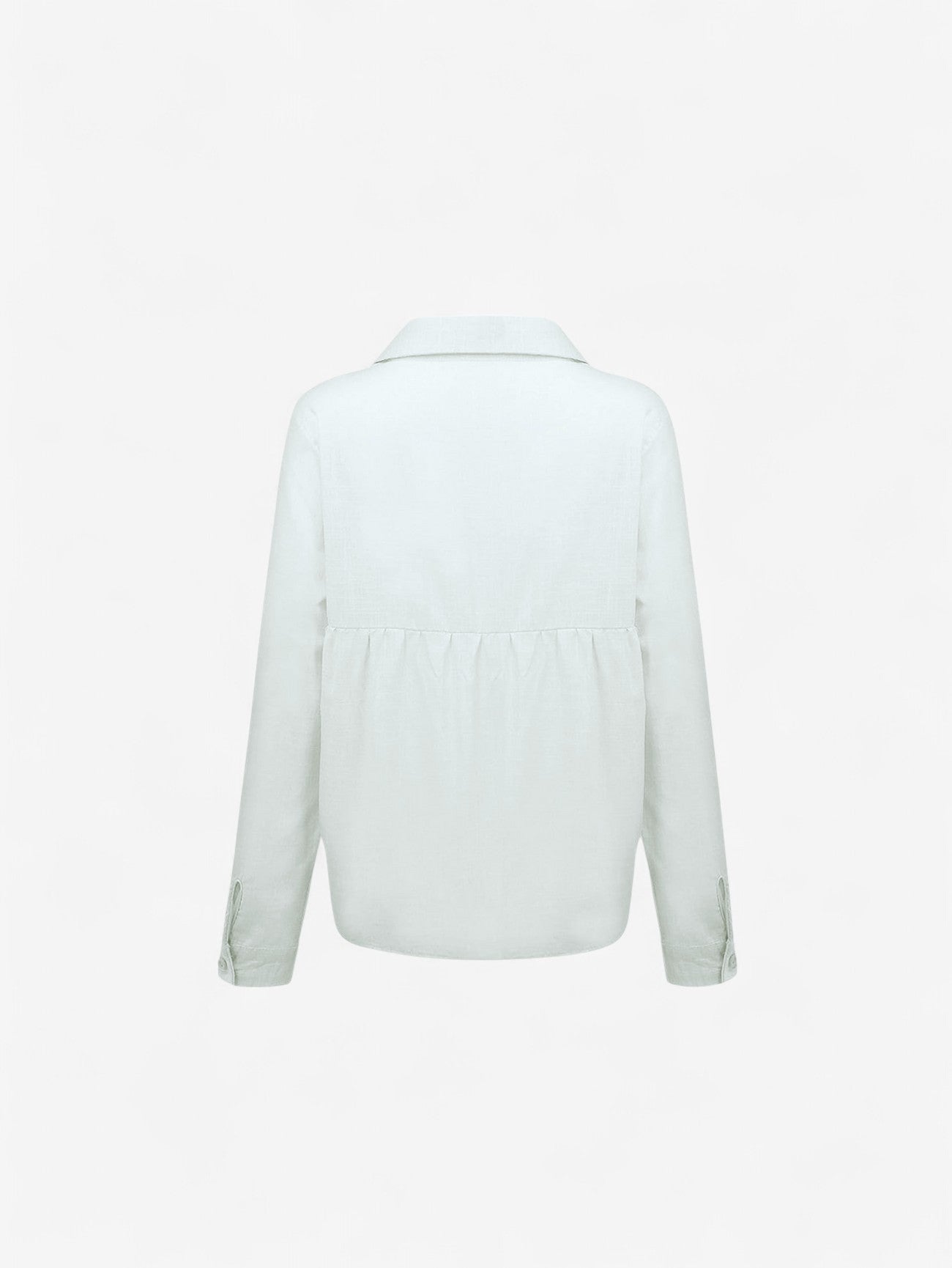 Linen Button-Down Blouse | Long Sleeve Collared Top