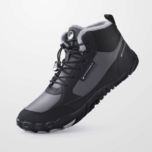 Women's warm lace-up barefoot winter boots