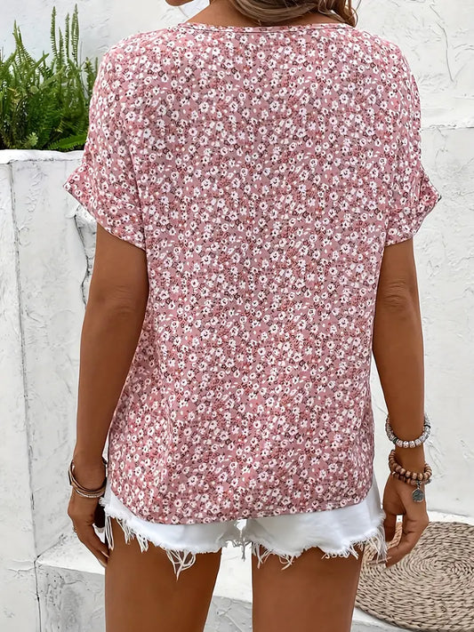 Linen Floral Blouse | Button-Detail Chic Shirt