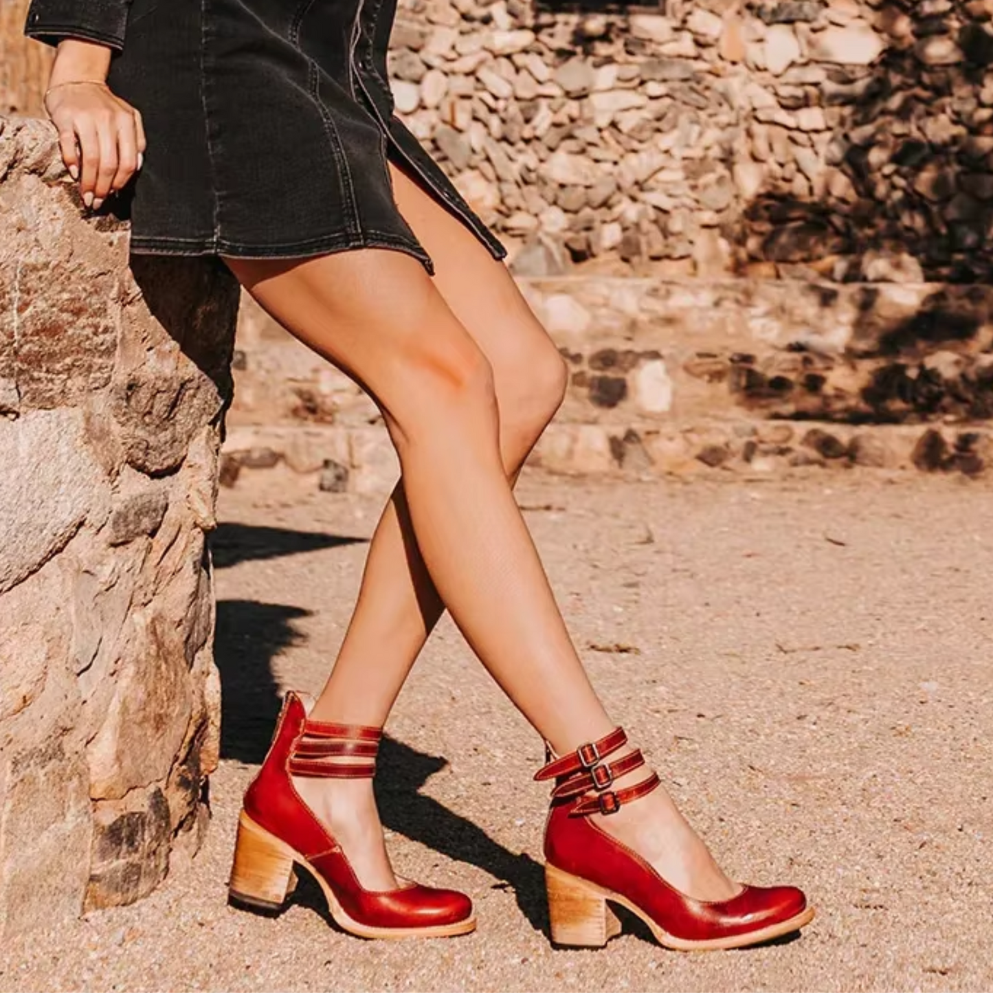 Orthopedic Ankle Boots | Strappy Block Heel Boots