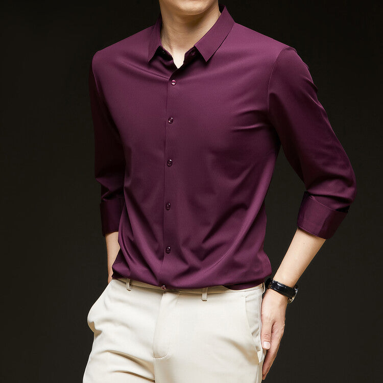 Men's Shirt | Slim-Fit Long-Sleeve Button Shirt