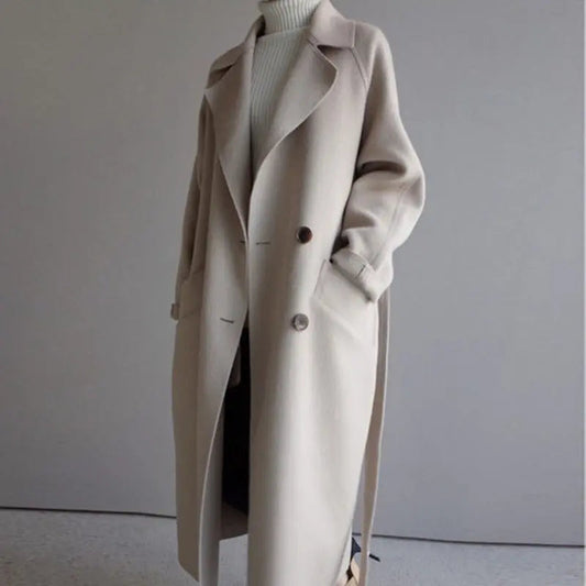 Women's long classic wool winter coat