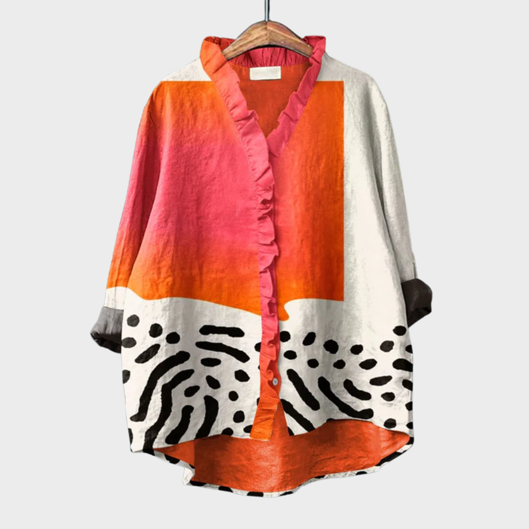 Women's elegant linen summer blouse