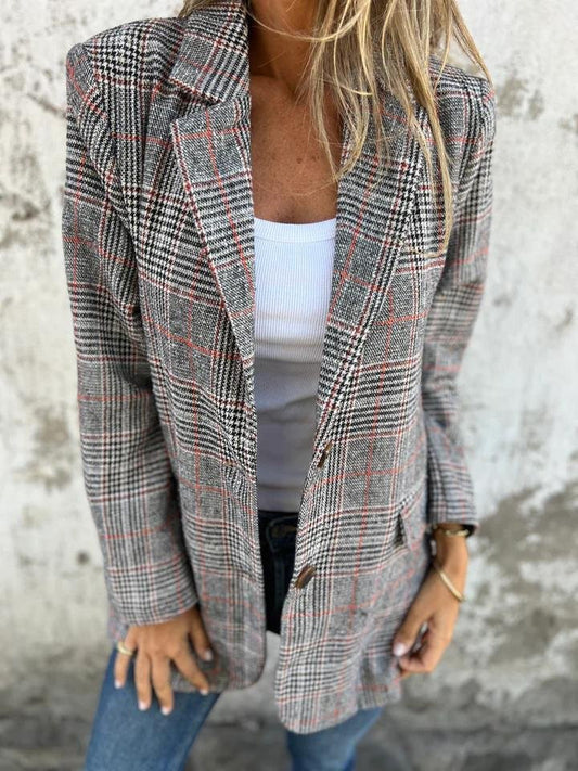 Men's elegant checked tailored blazer