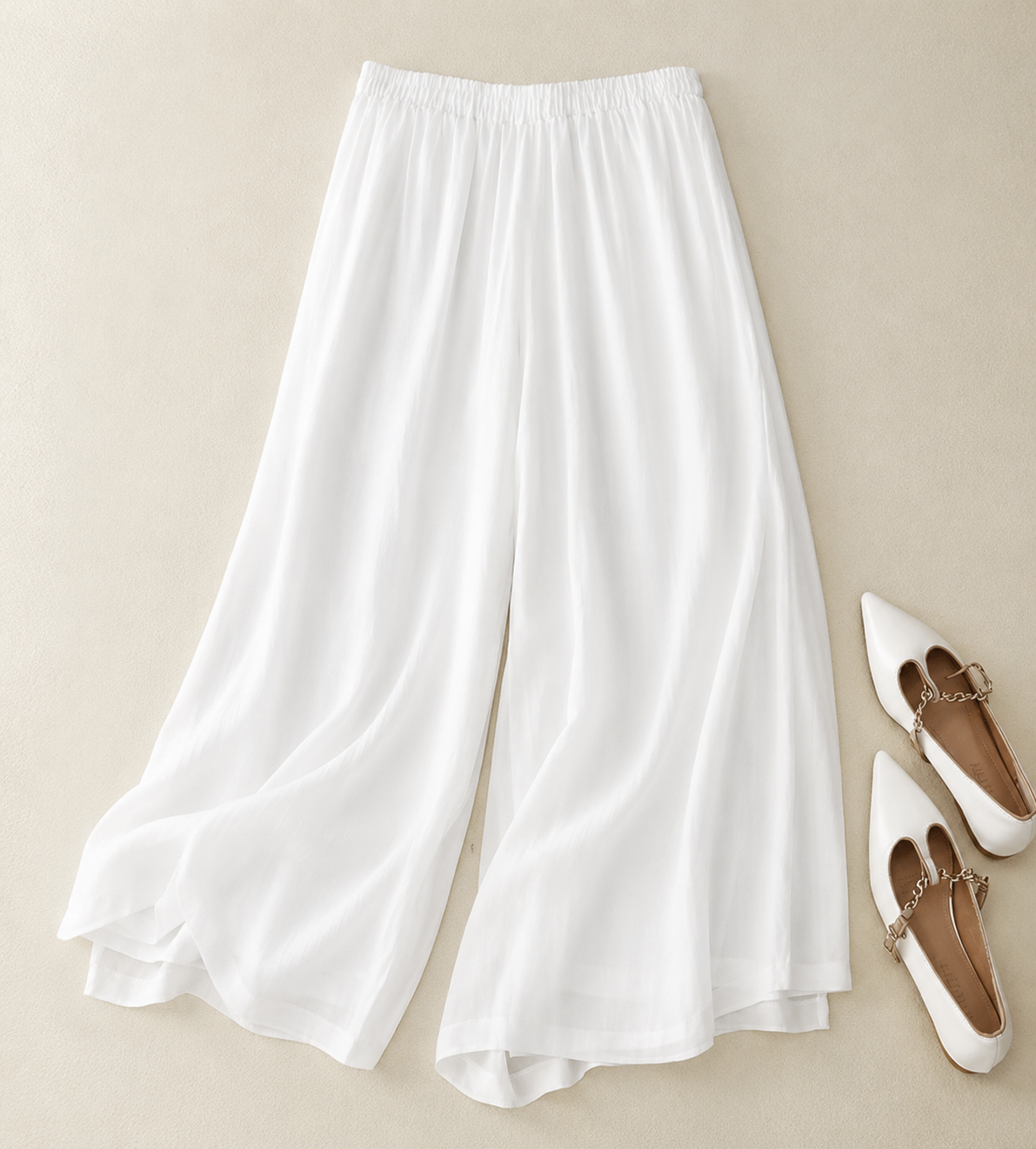 Linen Trousers | Elegant Loose Straight-Leg Pants