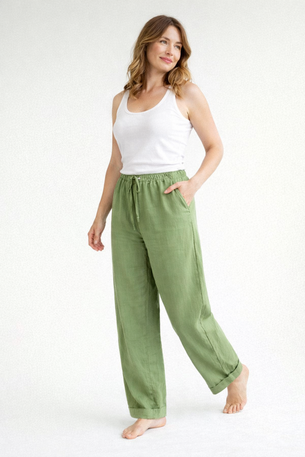 Trousers | High-Waist Loose Drawstring Pants