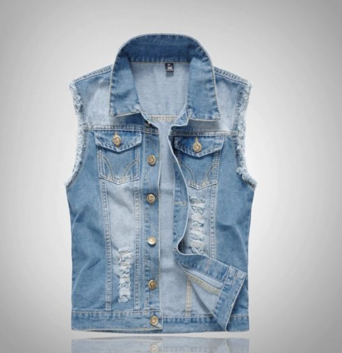 Denim Vest | Sleeveless Trucker Gilet