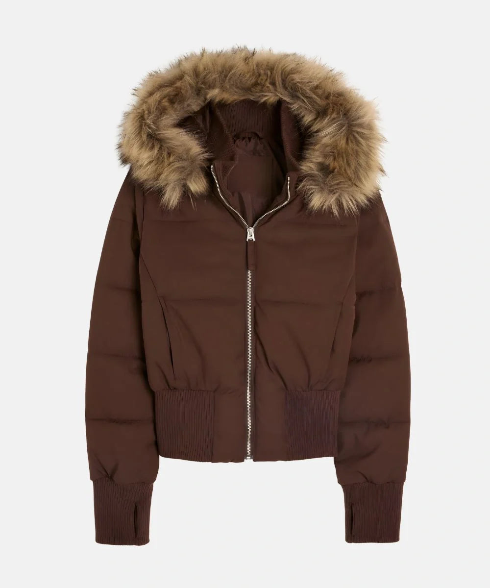 Quilted Winter Jacket | Faux Fur Hood Puffer