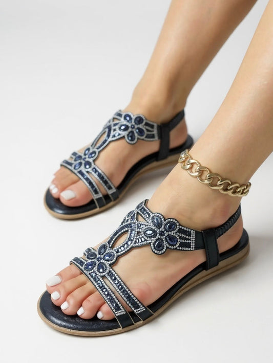 Women's sparkle embellished sandals in silver