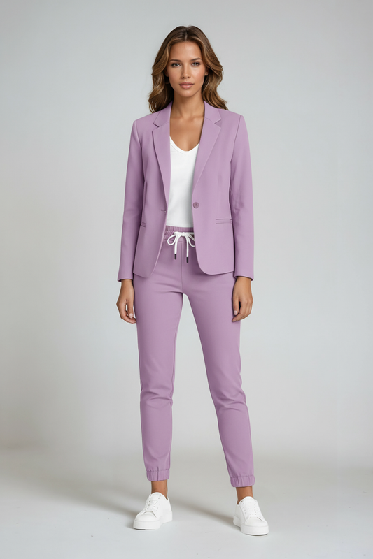 Linen Blazer Suit Set | Classic Two-Piece Trouser Set