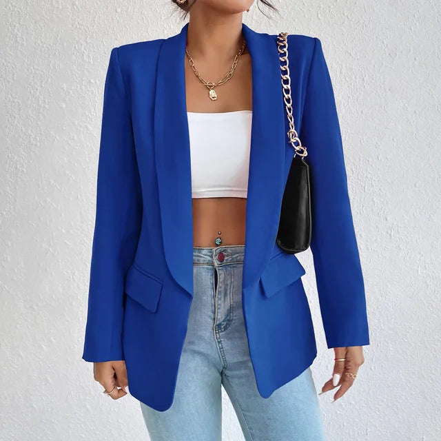 Cotton-Linen Blazer | Classic Long Sleeve Jacket