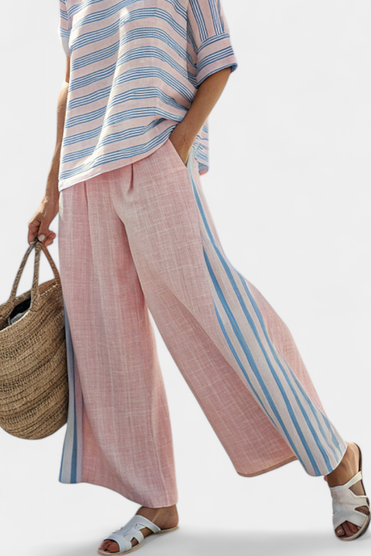 Linen Set | Striped Blouse & Soft Trousers