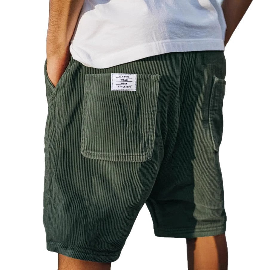 Textured Tailored Cotton Shorts