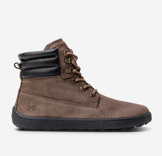 Women's chocolate nubuck leather barefoot ankle boots