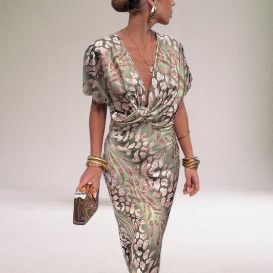 Satin Wrap Maxi Dress | Wedding Guest Occasion Dress