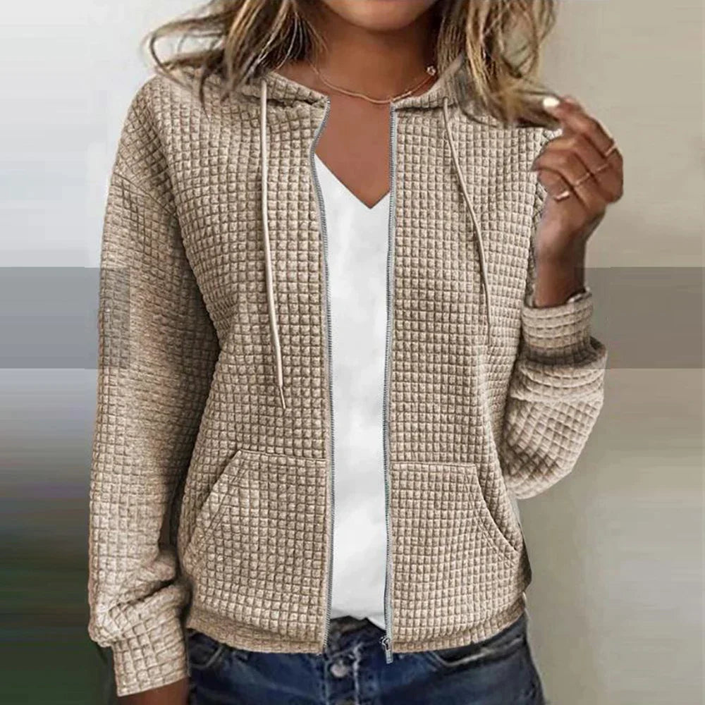 Women's Jacket | Checked Water-Repellent Jacket