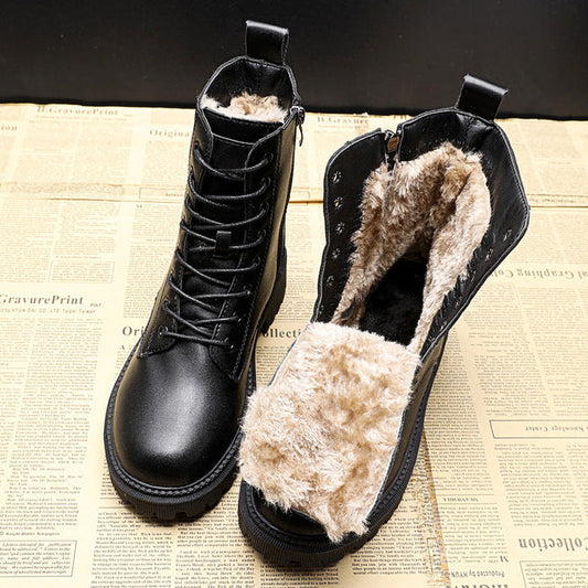 Orthopedic Winter Boots | Fleece-Lined Faux Leather Boots