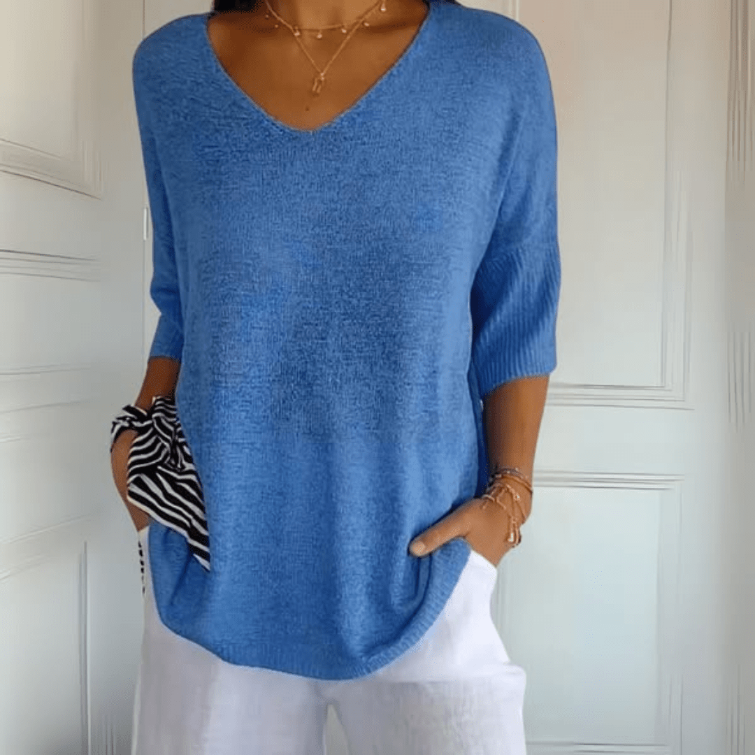 Sweater | V-Neck Loose Knit Jumper