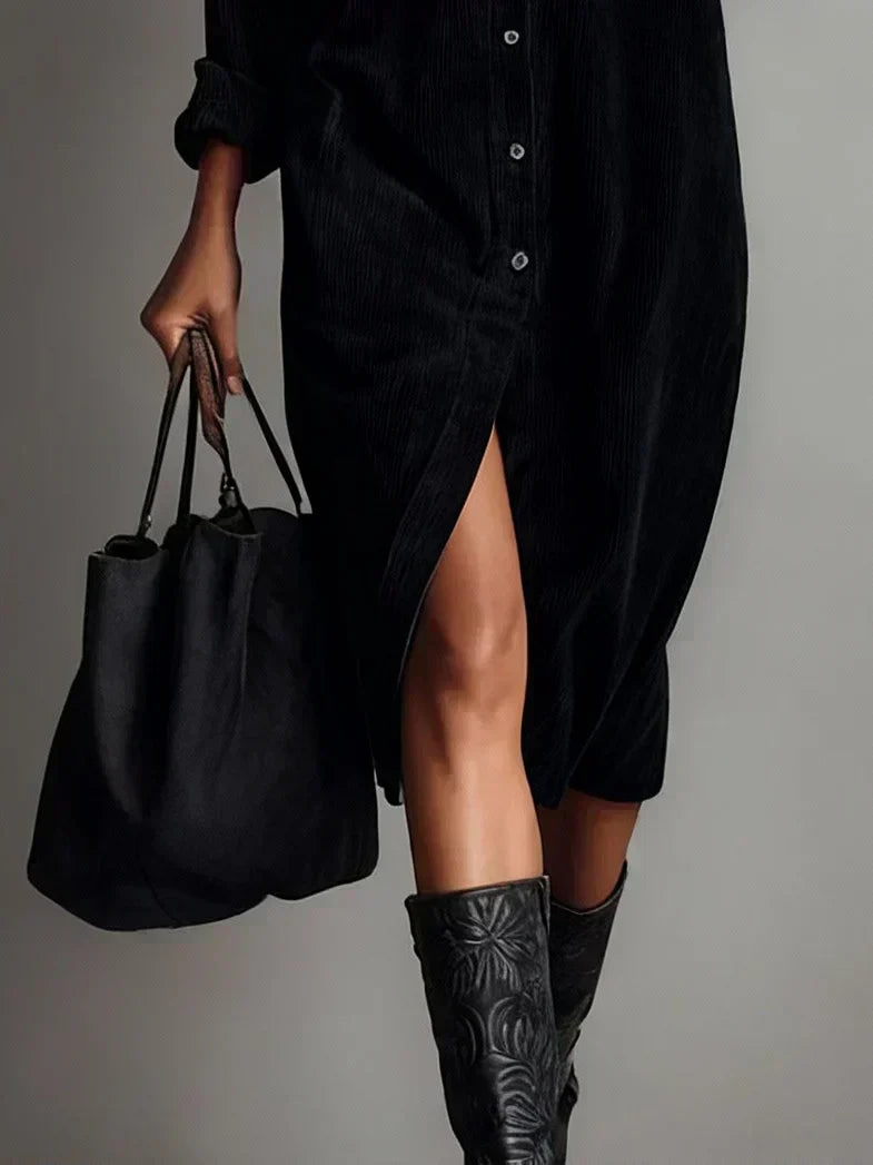 Flared Hem Dress | Elegant Flowing Midi Dress