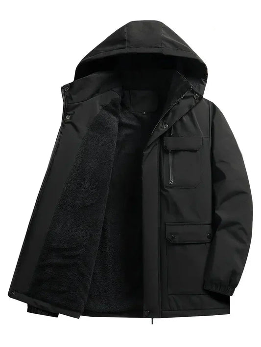 Men's winter parka padded coat in navy