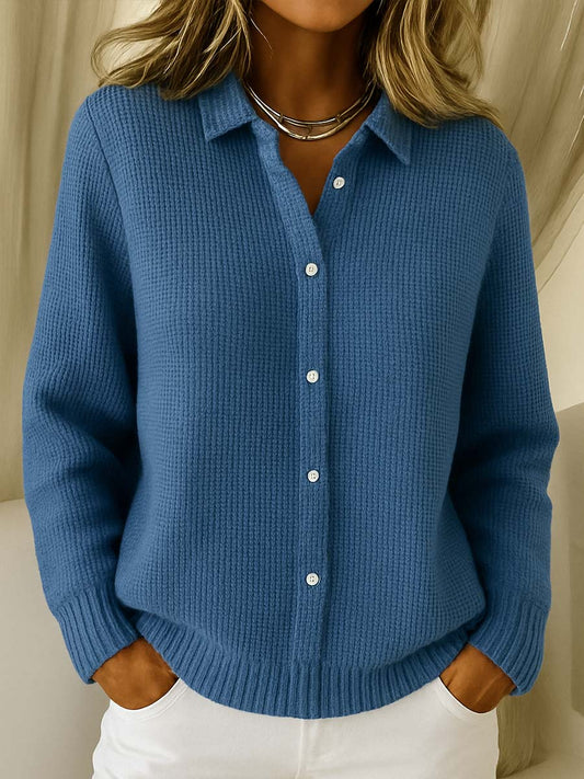 Sweater | Collared Button-Front Knit Jumper