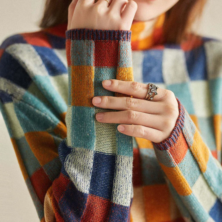 Jumper | Colourful Turtleneck Knit Jumper