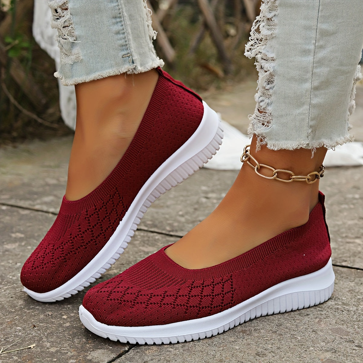 Orthopedic Slip-On Shoes | Knit Upper Closed-Toe Shoes