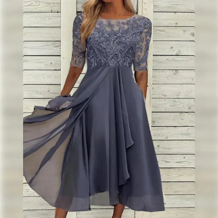 Women's Dress | Lace Tea-Length Cocktail Dress