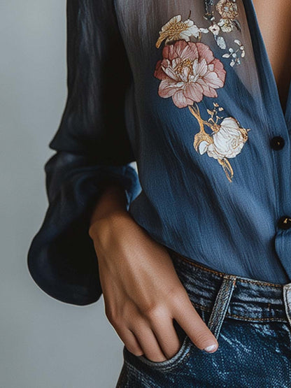 Women's Blouse | Floral Boho Print Blouse