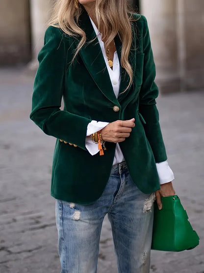 Blazer | Notched Lapel Single-Button Blazer