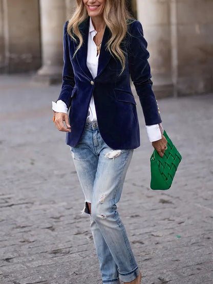 Blazer | Notched Lapel Single-Button Blazer