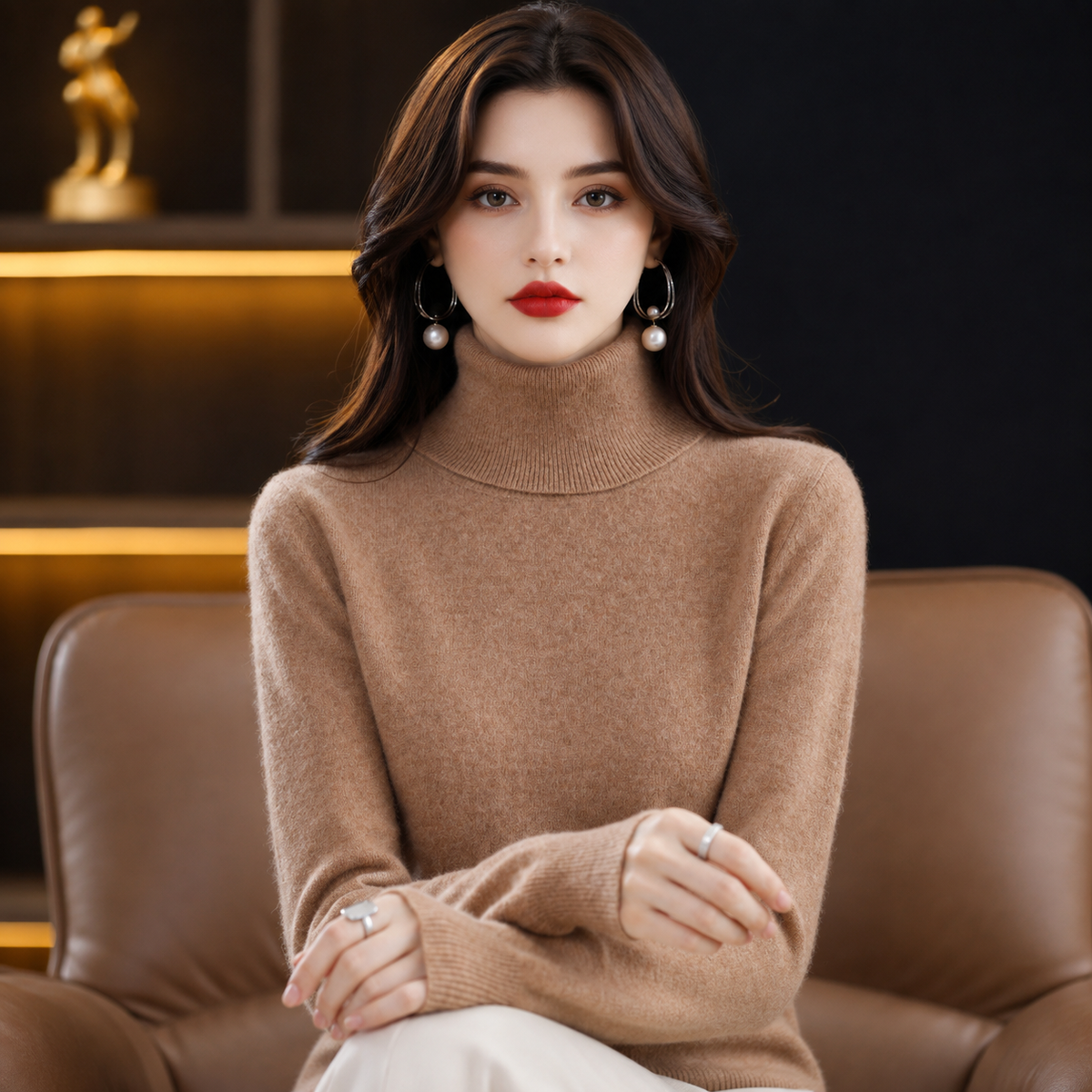 Roll-Neck Cashmere-Blend Jumper