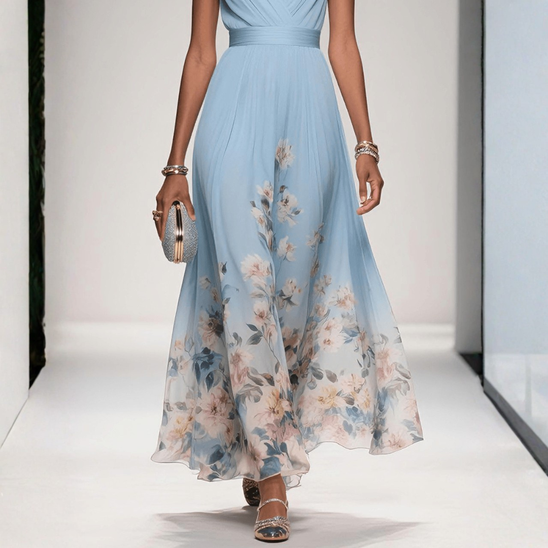 Maxi Dress | Floral V-Neck Wedding Guest Dress