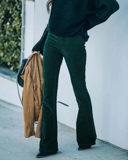 Corduroy Trousers | High-Waist Flare Pants