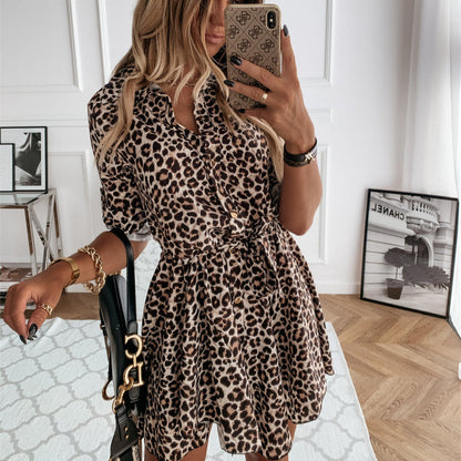 Women's Dress | Vintage-Print Short Dress