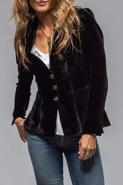 Linen Slim Fit Blazer | Single Button Classic Jacket