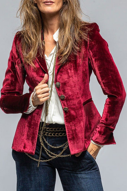 Linen Slim Fit Blazer | Single Button Classic Jacket