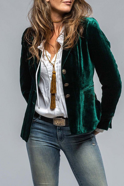 Linen Slim Fit Blazer | Single Button Classic Jacket