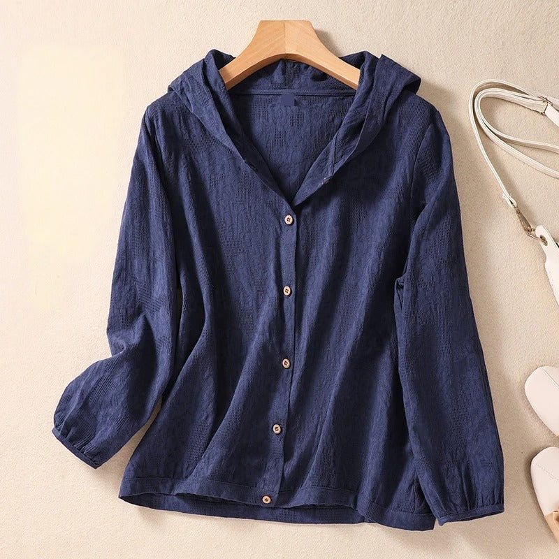 Relaxed Hooded Shirt | Lightweight Layering Top