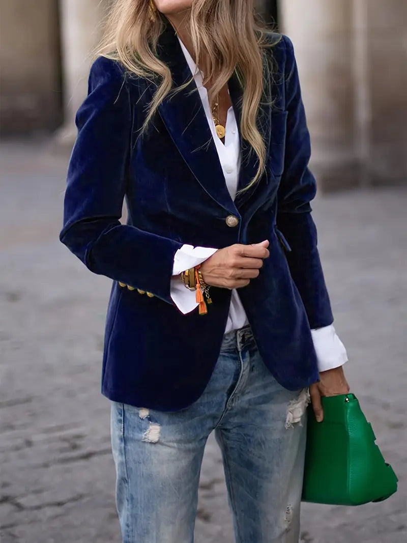 Blazer | Notched Lapel Single-Button Blazer