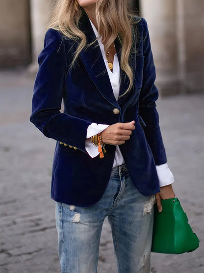 Blazer | Notched Lapel Single-Button Blazer