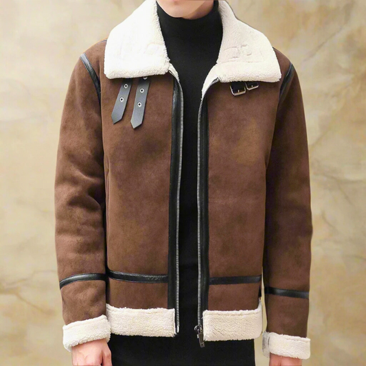 Coat | Belted Faux Suede Winter Coat