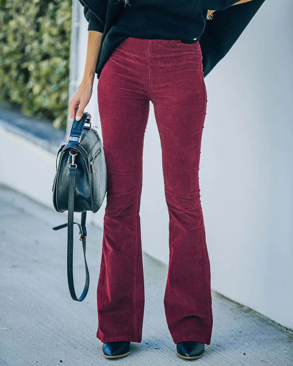 Corduroy Trousers | High-Waist Flare Pants