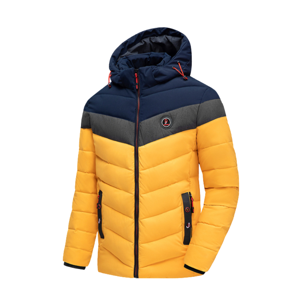 Men's waterproof hooded winter jacket in black