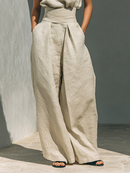 Women's Set | Sleeveless Top & Wide-Leg Trousers Set