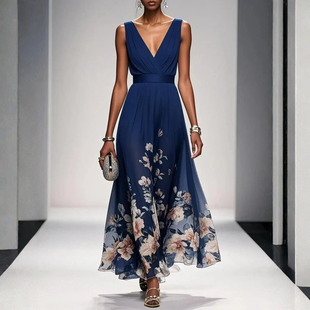 Maxi Dress | Floral V-Neck Wedding Guest Dress