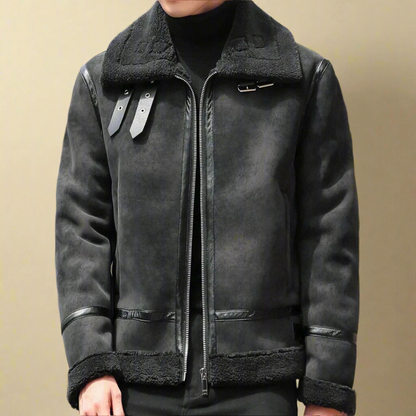 Coat | Belted Faux Suede Winter Coat