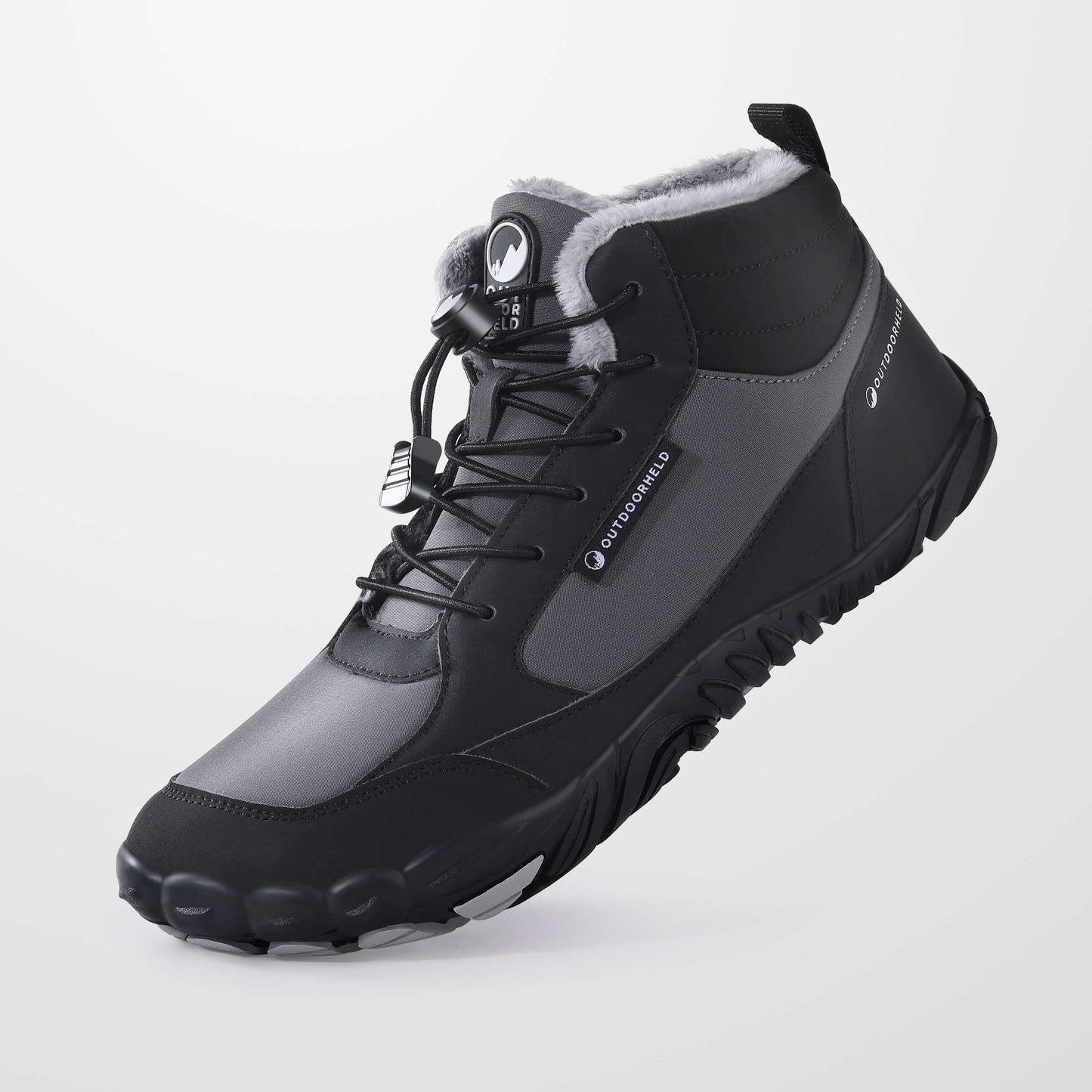 Women's warm lace-up barefoot winter boots